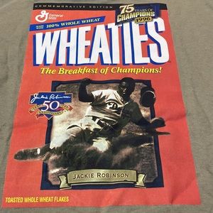 NWOT Vintage Wheaties Box 1997 Jackie Robinson 50th Anniversary Shirt LARGE